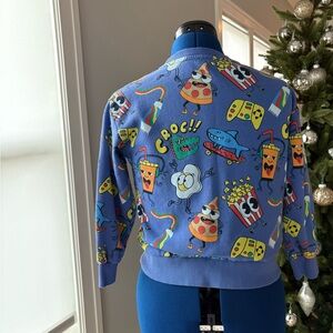 Kids Fun Print Blue Sweatshirt